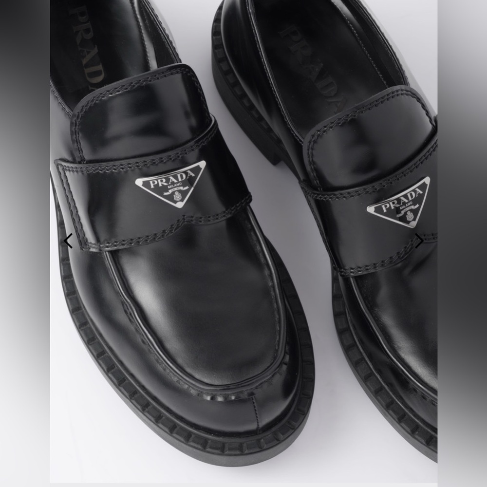 Prada Men's Elegant Black Slip-On Loafers - Picture 2 of 8